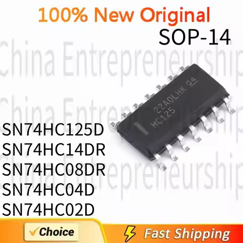 5 PCS SOP-14 SN74HC125D SN74HC14DR SN74HC08DR SN74HC04D SN74HC02D SOP-14 SMD logic IC chip 100%Quali