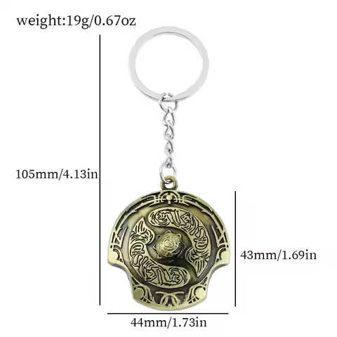 Game Dota 2 Immortal Champion Shield Keychain Metal Talisman Aegis of Champions Pendant Jewelry Acce