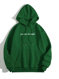 เสื้อสเวตเชิ้ตมีฮู้ดไซส์ใหญ่พิเศษสำหรับผู้หญิงฤดูใบไม้ร่วงฤดูหนาวมีหมวกพิมพ์ลายตัวอักษรคนที่รักข้างห