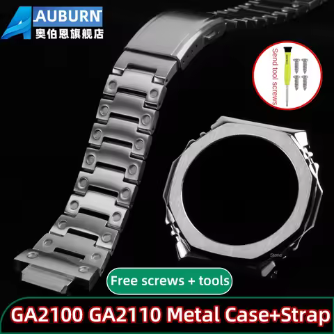 Mod kit for GA2100 GA2110 CasiOak kit GA-2100 case strap GA-2110 stainless steel bezel metal set bra