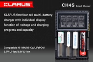 Klarus CH4s 4-Slot Smart Charger for Ni-MH/Ni-Cd/LiFePO4/3.7V Li-ion/3.8V Li-ion Battery