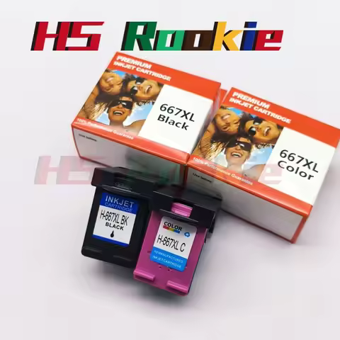 InkGarden 667XL Ink Cartridges For HP 667 HP667 XL Replacement Compatible Deskjet 1275 2374 2375 237
