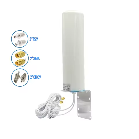 2*2 Cable TS9 SMA RPSM Male 5G 4G LTE 3G GSM IP67 Mimo Outdoor Waterproof Aerial 28dbi Omni WiFi AP 