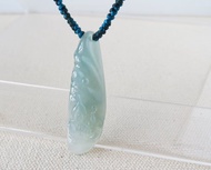 本命年【出水芙蓉】冰種蓮花翡翠絲光編織項鍊*SA38*招財、避邪