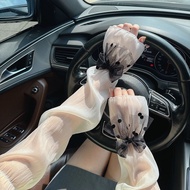 Sunscreen Hand Sleeve Female Ice Silk Sleeve Electric Vehicle Sunscreen Hand Sleeve Bowknot Driving 