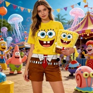 2026 Patrick Star SpongeBob Outfit Clothes Cute Casual Cartoon Matching Clothes For Men's Shirts Wom