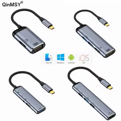 Type c to usb splitter To VGA DP 4K Thunderbolt 3 HDMI-Compatible Docking Station Laptop Adapter Wit