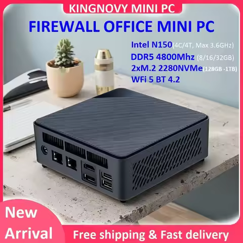 Intel N150 NAS Mini PC 2*2.5G LAN Office Desktop i226 2*M.2 NVMe SSD Slot DDR5 Firewall Mini Compute