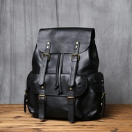Men's Black Genuine Leather Backpack - Men's Laptop Backpack