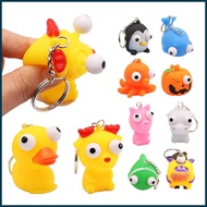 Fidget Toy Keychain Fun Animal Mochi Squish Toy Keychain Squeeze Toy Keychain Pop Out Eyes Decompres