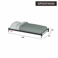 Ranjang Besi Sorong Minimalis 90 X190| Dipan Rangka Tempat Tidur Besi
