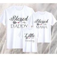 Blessed Daddy Mommy Little Blessing Family Matching Clothes Letter Tshirt Fathers Mothers Day Birthd