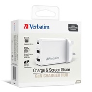 Verbatim Charge and Screen share Gan charge hub 充電及屏幕共享 GaN 充電集線器
