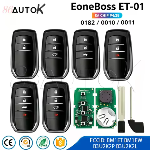 New Smart Remote Key For Toyota Hilux Innova Fortuner SW4 8A CHIP P4:39 BM1ET BM1EW B3U2K2P B3U2K2L 