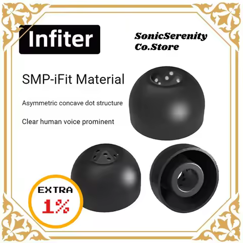 Infiter Wave-Patterned Concave Dot Ear Tips - Vocal-Enhanced In-Ear Replacement Buds for Sony, Sennh