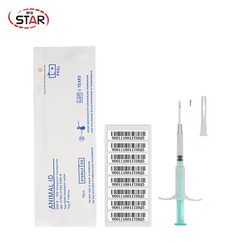 (40pc)1.25*7mm microchip implants rfid small FDX-B pet syringe cat dog id tracking animal glass tag 