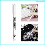 HO White Permanent Marker 2mm Tip Quick Dry Water Resistant For Paper Leather
