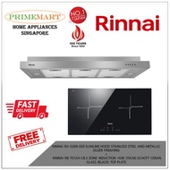 RINNAI RH-S269-SSR SLIMLINE HOOD STAINLESS STEEL AND METALLIC SILVER FINISHING+RB-7012H-CB 2 ZONE INDUCTION HOB BUNDLE