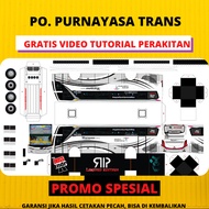 PAPERCRAFT / STIKER MINIATUR BUS & TRUK LEMBARAN DIY PURNAYASA TRANS