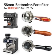 58mm 3 Ear Bottomless Coffee Portafilter with 2 Cups Basket for Hibrew h7/Hibrew h7a /Hibrew h10a Co