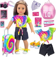 Ecore Fun 23 Pcs 18 Inch Girl Doll Accessories Suitcase Travel Luggage Play Set - Girl 18 "Doll Trav