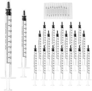 20 Pack 1ml Syringe for Liquid, 1cc Plastic Small Syringes for Scientific Labs, Measuring Liquids, F