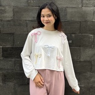 Tasa.id - Coquette Crop Sweater - Coquette Top - Coquette Crop Crewneck