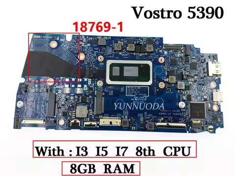 Original For DELL Vostro 5390 Laptop Motherboard 18769-1 With i3i5i7 CPU 8GB RAM 100% Tested working