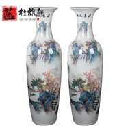 BW88# Lan Gui Jingdezhen Ceramic Vase Hand Painted Floor Large Vase Decoration Opening-up Ornaments Living Room and Hote