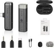 Plug&amp;Play Microphone for vlogging, BOYA BY-WM3U 2.4GHz Wireless Microphone with Type-C, 3.5mm TRS &amp; TRRS adapters &amp; Charging case Compatible with Most Android Type-C Smartphones, PC, DSLR,Camcorder