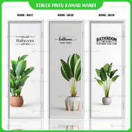 Waterproof Aesthetic Leaf Motif Toilet Bathroom Door Sticker