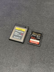 SONY CFexpress 128GB + SanDisk 64GB 記憶卡