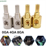 ORIENMY Car Speaker Wire Terminal, Gold Silver Pure Copper Car Audio Connector, 0GA 4GA 8GA Wire Red