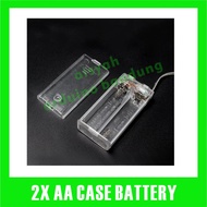 2 x AA Battery Holder Transparent 3V Battery Holder + ON OFF Switch