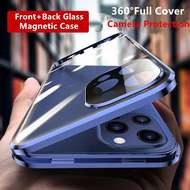 Magnetic Cases Front+Back Tempered Glass Case For iPhone 12 Case Camera Lens Protection 360 Degree Protective Full Cover Case For iPhone 12 Case iPhone 12 Mini case iphone 12 Pro Max Case