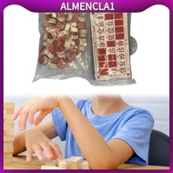 [Almencla1] Russian Lotto Chessboard Game Bingo Number Cards Educational Toy Wood Bingo Set