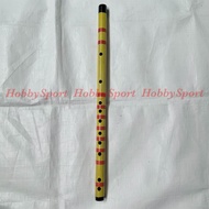 seruling bambu tradisional china kunci f dizi flute suling cina sopran - kuning-10 hole