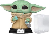 POP Star Wars: The Mandalorian - Grogu with Cookie [The Child] Funko Pop! Vinyl Figure (Bundled with Compatible Pop Box Protector Case), Multicolored, 3.75 inches