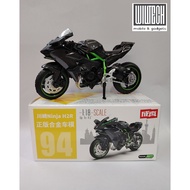 1:18 Alloy Kawasaki Ninja H2R Motorcycle Model Diecast Metal Black Ninja H2R Motorbike Collection Si