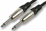 Pulse PLS00281 6.35 mm (1/4 Inches) Mono Jack Plug to Plug Patch Lead, 0.5m, Black