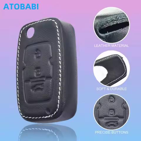 Leather Car Key Cover Bag For Geely Emgrand EC7 X7 7 7-RV EC7-RV EC715-RV EC718-RV Folding Auto Remo
