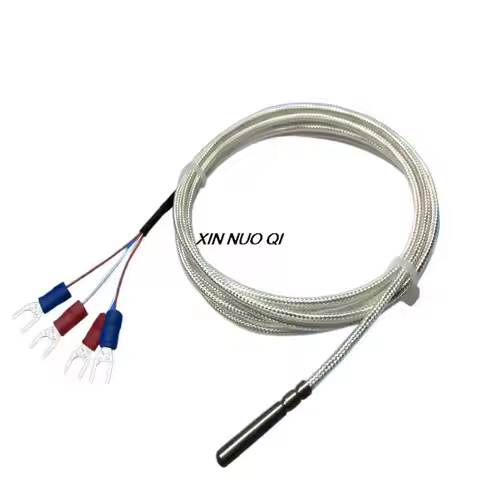 Double Teams PT100 Platinum Thermal Resistance High Temperature Cable Probe PT1000 Four 6 Wire Tempe