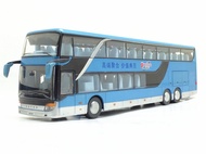 Zhenwei Alloy Decker 1:32 Pull Back Bus Model High Simitation Double Sightseeing Bus Flash Toy Vehicle Kids Toys