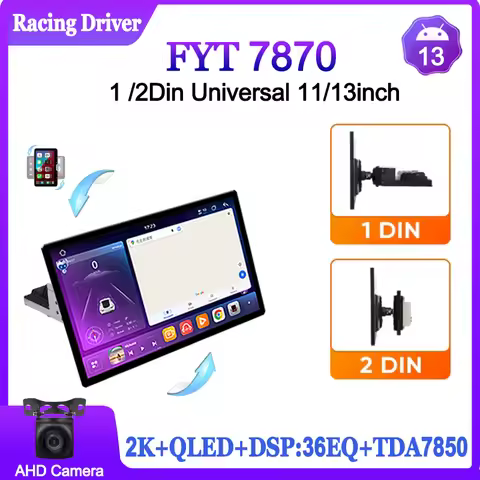 UIS7870 11"/13" Shaking head 1/2Din Car Radio Wireless Carplay Multimedia Video Player Universal GPS
