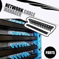 1U Cable Management Horizontal Mount 19 Inch Server Rack 12 Slot Metal Finger Duct Wire Organizer W