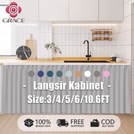 【Ready Stock】Langsir Kabinet Dapur Pelekat Plain Langsi Skirting langsir sinki kabinet table top