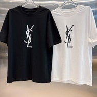 HOT_YSL European Station Trendy Brand Yang Shulin Summer New Letter Printed Round Neck Loose Short-sleeved Pure Cotton T-shirt For Men And Women