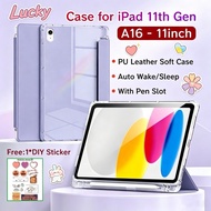 Case for iPad 11th A16 11 inch Flip Casing for iPad A16 11inch Soft Case Auto Wake/Sleep Tablet Cove