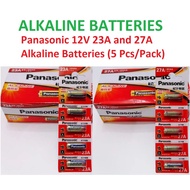 Panasonic 12V 23A / 27A Alkaline Batteries (5 Pcs/Pack) A23, 23A, LRV08, 8LR932, MN21, A27, 27A, L72