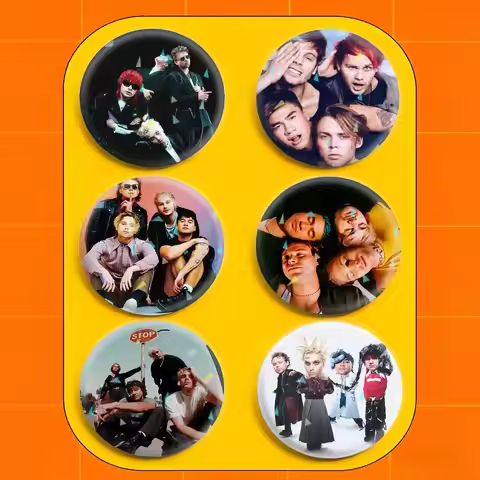 5 5SOS S-Seconds of S-Summer Badges Niche Design Brooch for Backpack Lapel Pins Creative Accessories